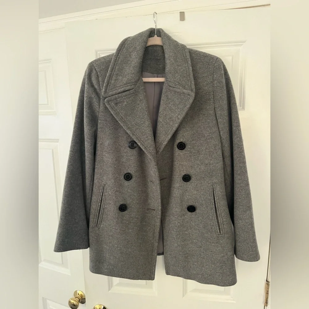 Calvin Klein Double Breasted Pea Coat - Picture 4 of 12